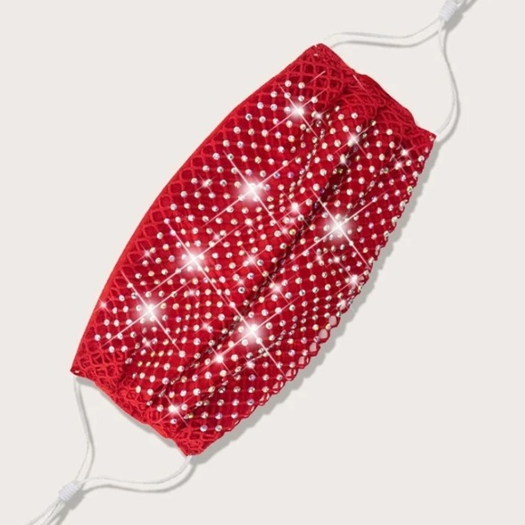 🔥3/$20🔥Rhinestone Sparkly Adjustable Face Mask - Picture 2 of 7